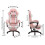 Living And Home (Pink+White) High Back Gaming Chair with Footrest 6