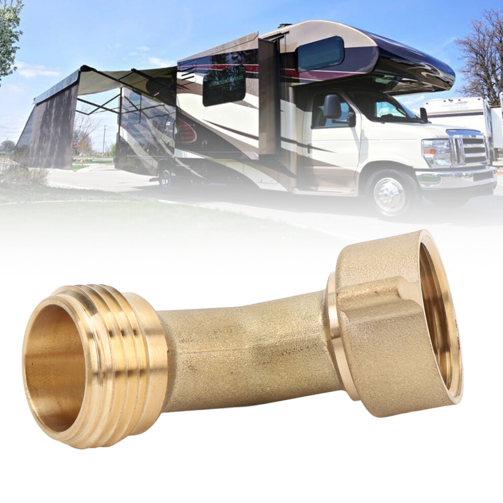 Brass 45 Degree Water Hose Elbow 3/4Inch Thread For Rv Trailer Marine & Garden 9361385032552