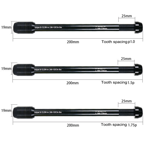 Barillet d'essieu arrière réglable - M12 Noir 84 g 1