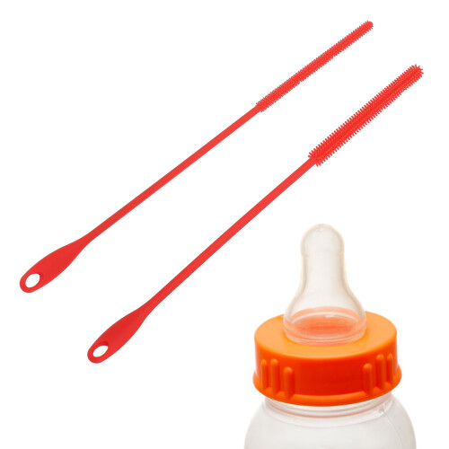 2 pezzi di spazzola per pulire cannucce in silicone - setole dense 2