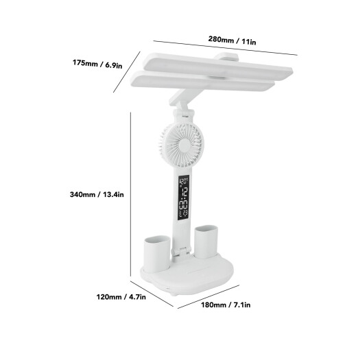 Lampe de bureau LED avec ventilateur 2000 mAh 7 W pliable 1