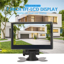 12V-24V 7-Tums TFT LCD-FäRg HD-SkäRm med 4LED-Ljuskamera för Bil-CCTV BakåTväNd Bil Elektroniskt TillbehöR