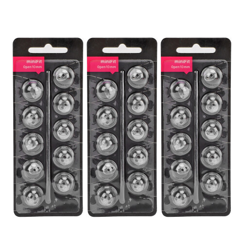 30 pezzi Open-Fit Sound Aid Domes Minifit nero 10mm 2