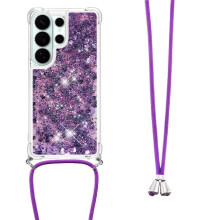 () Case for Samsung Galaxy S26 Ultra Adjustable Lanyard Glitter Lens Protection Lightweight Four-corner Shockproof