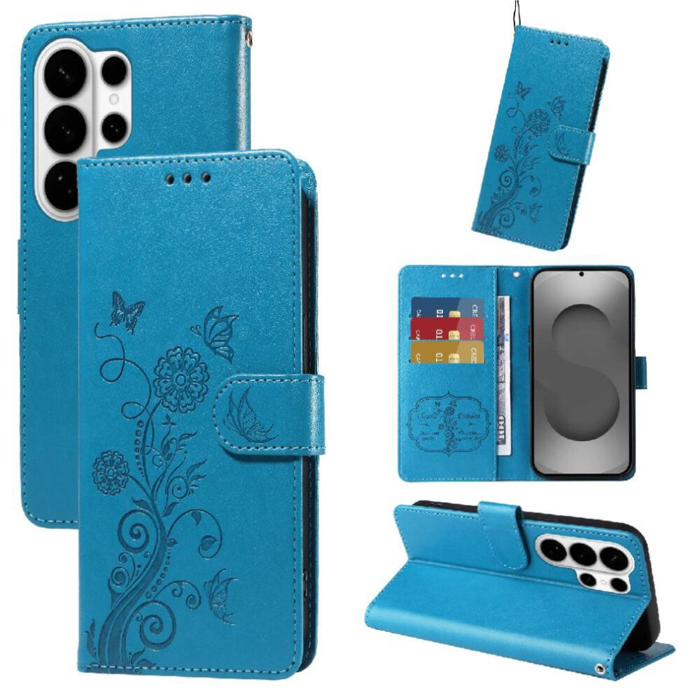 () Flip Case For Samsung Galaxy S26 Ultra Cardslots Flip Leather Flower 764563190331