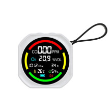 Rilevatore Portatile Della Qualità 'Aria, Monitor 6 In 1 per Monossido di Carbonio/O2/Altitudine/Pressione Barometrica/Temperatura/Umidità