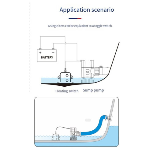 12V 24V Marine Bilge Pump Sensor Electric Bilge Float  Automatic Alarm Water Level Sensor  Ship Alarm 2