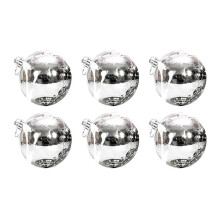 8cm 6Pcs Light Christmas Christmas Tree Decorative Pendant Window Roof Shopping Pendant Pendant,Silver