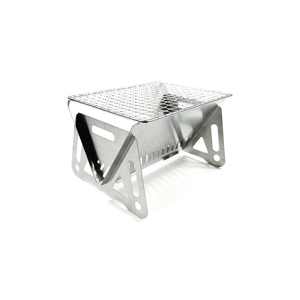 2 Models Portable Outdoor Folding Card Stove Stainless Steel Barbecue Stove Firewood Camping Supplies Charcoal Stove S 6034240101931
