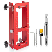 Aluminum Alloy Door Hinge Jig, Door Hinge Router Jig with Scale,Fits for 2.5-5" Length and Thicknesses, 1/4"&5/8" Radius