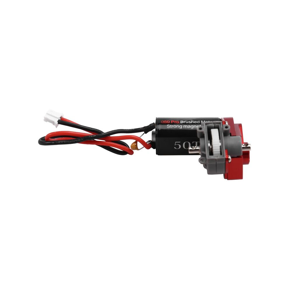 Helical Gear Complete Transmission With 050 Brushed Motor 50T For 1/24 Rc Crawler Scx24 Ax24 Upgrade Red Tauoh