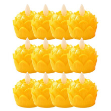 Buddhist Table Candle Candle Lamp Flameless 12Pieces Buddhist Lights Waterproof 100 Hour Tea Light Battery Operated A