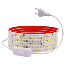 220 V IP68 Wasserdicht 120 LEDs/M LED-Lichtleiste SMD 2835 Flexible Bandlampe mit Aus-Schalter EU-Stecker für Den Außenbereich 7 M A