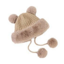 Winter Pompom Beanie Hats for Women -Knit, Faux Fur, Crochet Skull Cap, Warm Bucket Outdoor Ear Cover