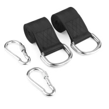 2Pcs 1.5m Tree Swing Straps Hanging Kit with 2 Carabiners Single Bar Extension Belt Belt No Protective Sheet