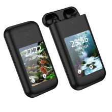 Earbuds 8000mAh Charging Case in-Ear Headphones HiFi Stereo Power Bank Function Built-in Microphone Black