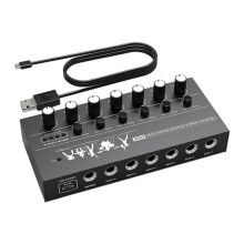 Kompaktowy 6-Kanałowy Mikser Audio, Ultraniski Poziom Szumów, Wysokiej Jakości Mikser Stereo do Gitar, Basów i Klawiatur