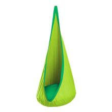Hanging Chair Portable Parachute Cloth Swing Bed Indoor Courtyard Model with Inflatable Cushion Hanging Chair Green