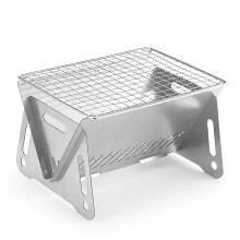 Camping Wood Burning Stove Portable Stainless Steel Folding Grill Plate for Outdoor Backpacking Cooking Hiking Survival