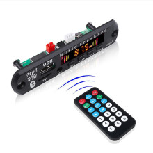 (Pantalla a color) Placa decodificadora de MP3 y WMA con Bluetooth 5.0 de 9 V-12 V, módulo de radio USB, TF y FM para coche, reproductor de