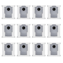 Conjunto de 12 sacos de pó compatíveis com o aspirador de pó Roborock Qrevo Curv 2 Flow. Peças de reposição e acessórios.