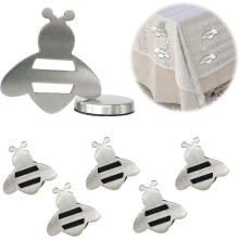8 clip magnetiche a forma di ape per tovaglia, resistenti e antivento, ideali per picnic e feste all'aperto.