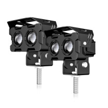 2Pcs 120W Motorcycle LED Spot Lights 12000LM White and Amber Driving Fog Lights for ATV Truck SUV Tractor Boat