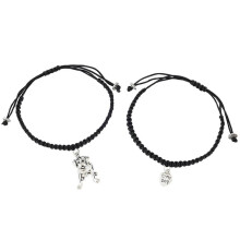 2 Pcs Adjustable Cute Dogs Woven Bracelets Handmade Animal Braided Rope Boho Jewelry Friendship Bracelets for Girls Boys