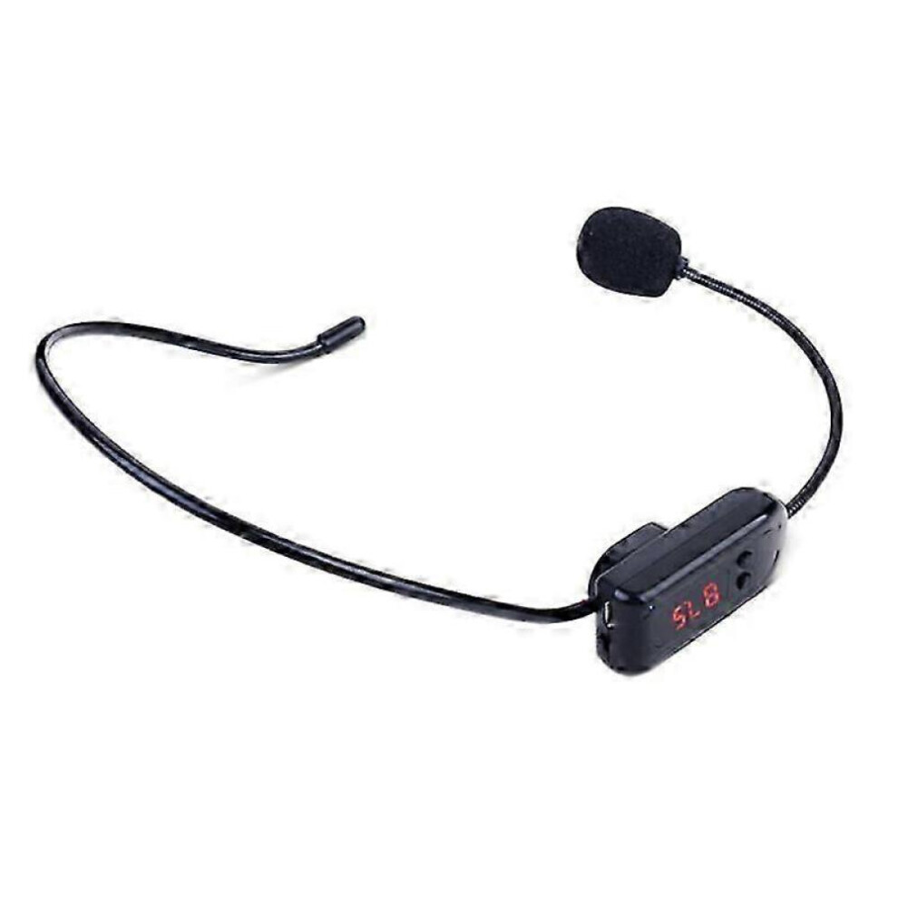 Portable Fm Wireless Microphone Headset Radio Megaphone For Tour Guide Teaching Meeting Lectures Supplies Black 9361375586164