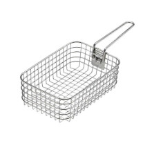 S-1218 Cestini per frittura all'aperto, cestini pieghevoli in acciaio inox per patatine fritte da campeggio, portapranzi da picnic