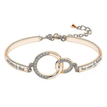 (Rose Gold）Friendship Bracelet Gift For Best Friend Glitter Wrist Jewelry Adjustable Length For Girls High Quality