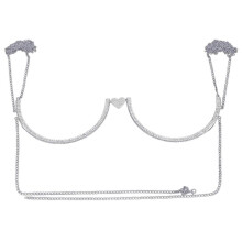 for Rhinestone Chest Bracket Bra Chain Body Jewelry Bikini Crystal Underwear Jewelry Bra Jewelry Body Chain Bra For Wome Silver