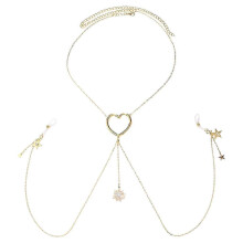 Body Jewelry Nipple Chain Bra Chain Bikini Sling Chest Chain Skirt Chain Suitable For Music Festivals And Trendy Outfits Gold
