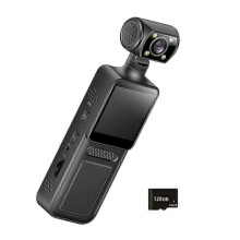 4k telová kamera na nahrávanie videa, mini nositeľná prenosná telová kamera s otočným objektívom o 180 stupňov, športová akcia, vo