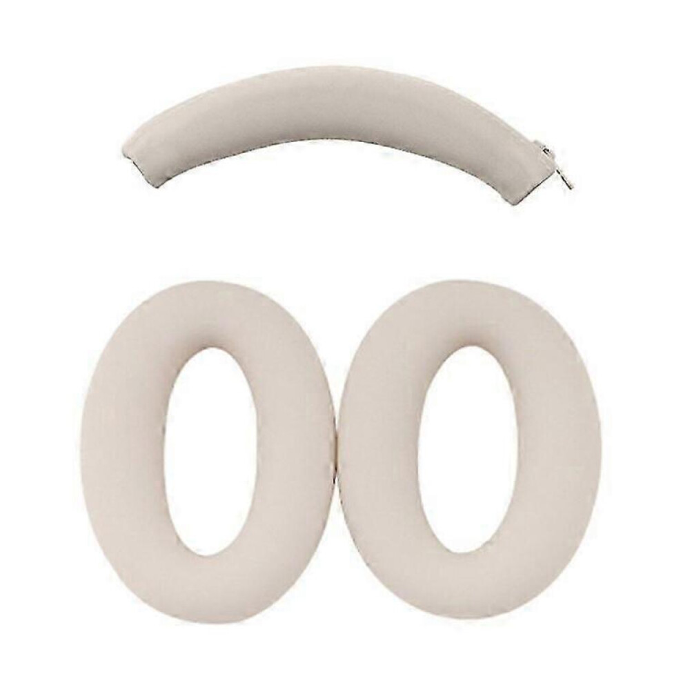 (Beigeï¼Compatible For Sony Wh-Xb910n Headphone Head Beam + Earpad Covers Set Silicone Protective Sleeve Beige 9361375597870