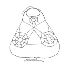 Gothic Halloween Chain Body Chain Sexy Spiderweb Bikini Chest Chain Trendy Hollow Harness Women Festival Outfits