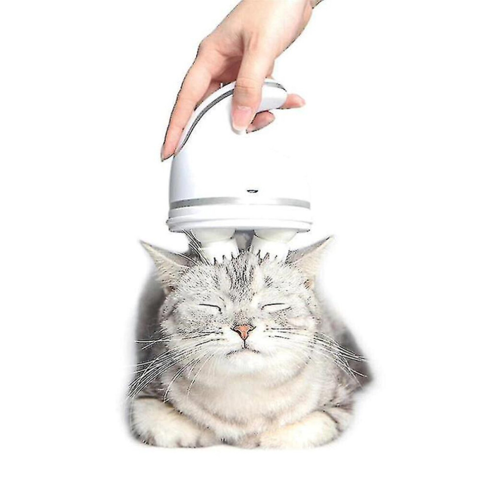 Electric Cat Toy Pet Head Massager Cat Hand-held Massage Brush Automatic Grooming Tool