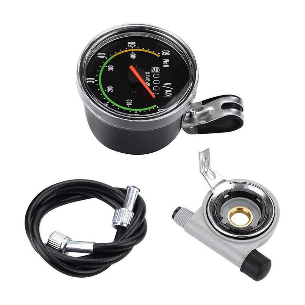 (Round)Mechanical Bike Speedometer Precise Mechanical Measurement Retro Style Analog Speedometer 9361375629601