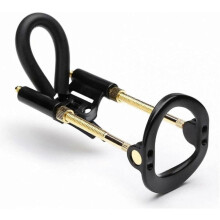 Extensor peniano ajustável com suporte para homens, dispositivo de alongamento, preto e dourado, tamanho único.