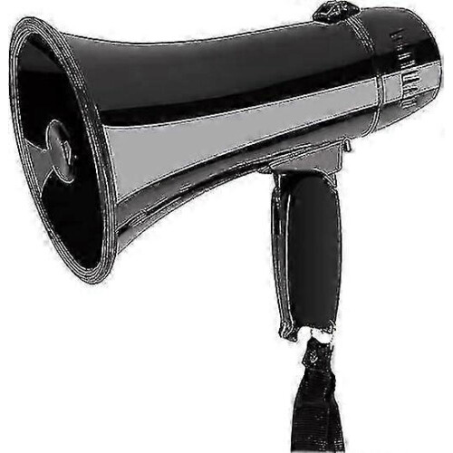 (Μαύρο) Φορητό Μεγάφωνο Bullhorn Ισχύος 20 Watt Μεγάφωνο Φωνής και Λειτουργίες Σε