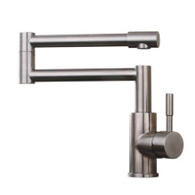 Deck Mount Pot Filler 304 Stainless Steel Single Handle 360 Rotating Kitchen Faucet Brushed Nickel Commercial Sink