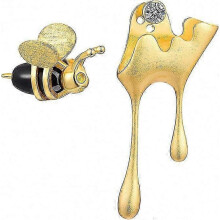 Bee & Honey Asymmetric S925 Sterling Silver Stud Earrings for Women & Girls - Handmade Unique Jewelry