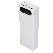 22,5-W-Schnelllade-Powerbank-Gehäuse-Set mit abnehmbarem LCD-Display, 20 x 18650-Akkus, weißes Gehäuse