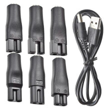 7-teiliges Set Netzkabel 5V Ersatzladegerät USB-Adapter für elektrische Haarschneidemaschinen, Barttrimmer, Rasierer, Beauty-Instrumente