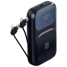 (Blauw) CYKE W1 20000mAh Magnetische Powerbank Snelladen Draadloze Draagbare Oplader met Ingebouwde Kabels
