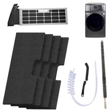 Kit di pulizia combinato per lavatrice e asciugatrice GE da 7 pezzi con filtro anti-pelucchi riutilizzabile WH01X35719 e spazzola di sfiato