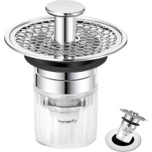 Sink Plug, Bathroom Sink Plug 32-42mm, Universal Push-On Sink Plug, Kitchen Sink Plug, Bathroom Sink Plug, Sink Plug with Anti-Clog &amp; Od