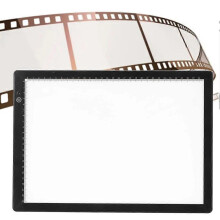 Visualizador de slides ultrafino tamanho A4 com 3 modos de brilho, edição por aplicativo, LED suave, alimentação USB e scanner de slides par