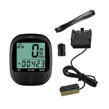 Bedrade fietssnelheidsmeter, waterdicht LCD-display, multifunctioneel: meet snelheid, afstand en rijtijd.