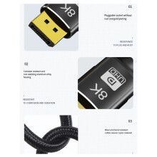 Cable Adaptador DP A DP 1.4 Cables de Datos de Vídeo 8K 60Hz para Monitor 3 Metros